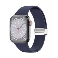 By Qubix - Siliconen bandje - Folding Buckle - Donkerblauw - Compatible met Apple Watch 38mm / 40mm / 41mm / 42mm - Compatible Apple watch bandjes