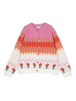 Stella McCartney Kids cardigan à motif en intarsia - Blanc - thumbnail