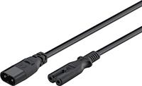 Goobay 97201 verlengkabel C7/C8, 2 m, zwart, apparaatstekker C8 > apparaataansluiting C7
