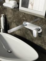 Hotbath Friendo inbouw wastafelmengkraan met rechte uitloop op plaat chroom