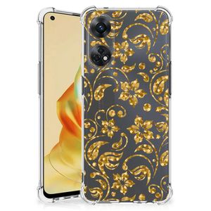 OPPO Reno8 T 4G Case Gouden Bloemen