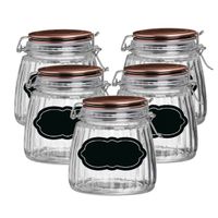 Weckpot/inmaakpot - 10x - 1L - glas - met beugelsluiting - incl. etiketten