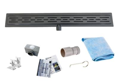 Mueller Basic douchegoot met flens 40x7cm zwart chroom Mueller Basic douchegoot met flens 40x7cm zwart chroom