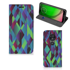 Motorola Moto G7 Play Stand Case Abstract Green Blue