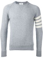 Thom Browne pull rayé en cachemire - Gris