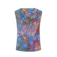 Cassis gebloemde top bleu bic