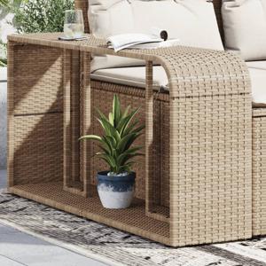 Opbergschappen 2 st poly rattan beige