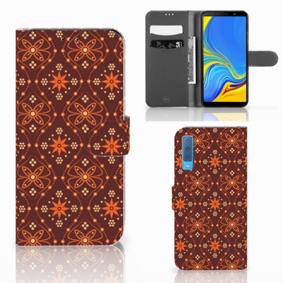 Samsung Galaxy A7 (2018) Telefoon Hoesje Batik Brown Samsung Galaxy A7 (2018) Telefoon Hoesje Batik Brown