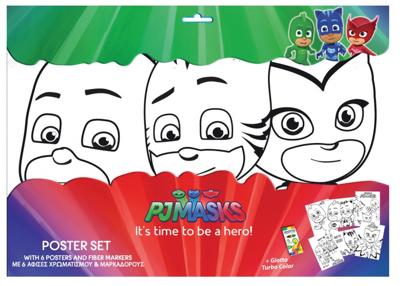 Diakakis posterset PJ Masks junior 31 x 42,5 cm papier 12-delig Diakakis posterset PJ Masks junior 31 x 42,5 cm papier 12-delig