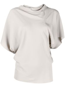 Rick Owens blouse drapée à manches courtes - Gris