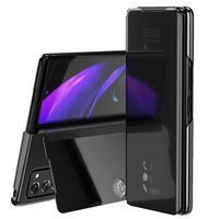 Luxury Series Mirror View Samsung Galaxy Z Fold2 5G Flip Case - Zwart