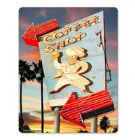 Coffee Shop by Larry Grossman Zwaar Metalen Bord - thumbnail