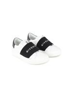 Givenchy Kids baskets en cuir à bride logo - Blanc