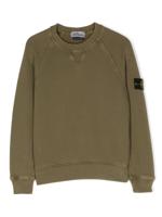 Stone Island Junior Sweater met Compass-logopatch - Groen