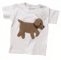 Ziegfeld T shirt Hond Bobby junior katoen wit/bruin maat 98