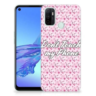 OPPO A53s | A53 Silicone-hoesje Flowers Pink DTMP