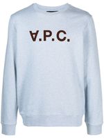 A.P.C. sweat en coton à logo floqué - Bleu - thumbnail