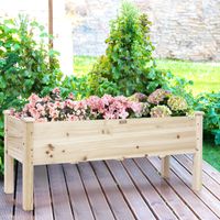 Verhoogd Bed Planter Trog Verhoogd Fir Bed Verhoogd Planter Tuinset 120 x 43,5 x 51 cm - thumbnail