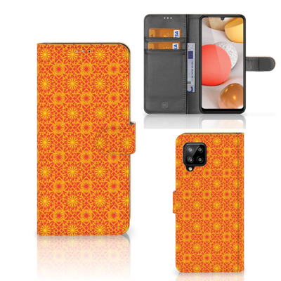 Samsung Galaxy A42 5G Telefoon Hoesje Batik Oranje Samsung Galaxy A42 5G Telefoon Hoesje Batik Oranje