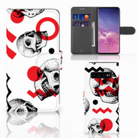 Telefoonhoesje met Naam Samsung Galaxy S10 Skull Red