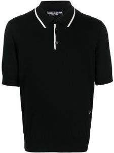 Dolce & Gabbana polo en coton à patch logo - Noir