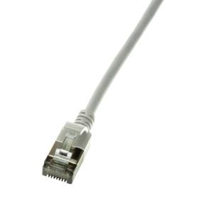 LogiLink CQ9042S RJ45 Netwerkkabel, patchkabel CAT 6A U/FTP 1.50 m Grijs Extreem dun, Vlambestendig, Flexibel, Folie afscherming, Halogeenvrij, Snagless,