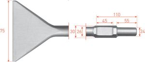 Rotec 6-kant Spadebeitel 75x400mm 6-kant ø30,0 / ø24x55mm - 2155215