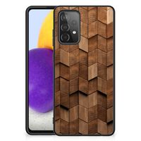 Houten Print Telefoonhoesje voor Samsung Galaxy A72 (5G/4G) Wooden Cubes - thumbnail