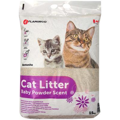 Kattenbakvulling Babypoeder 15 kg 15 kg Flamingo Grijs