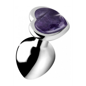 XR Brands Amethyst Heart - Butt Plug - Medium