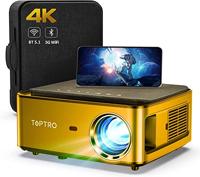 Mini-projector, TOPTRO 2022 verbeterde projector met wifi en Bluetooth, 9500L draagbare projector, 1080P Full HD ondersteund, Home Theater filmprojector compatibel met iOS/Android/TV-stick/USB/PS5