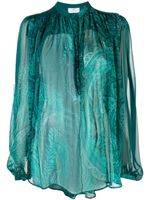 ETRO chemise transparente à imprimé abstrait - Vert