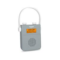 TechniSat DIGITRADIO 30 - Waterdichte DAB+ douche-radio (FM, DAB digitale radio, geïntegreerde accu, Bluetooth, waterdicht conform IPX5, wekker, favorietenopslag, hoofdtelefoonaansluiting) grijs