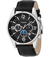 Horlogeband Fossil FS4387 Leder Zwart 24mm - thumbnail