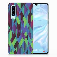 Huawei P30 TPU Hoesje Abstract Green Blue