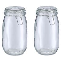 Weckpot/inmaakpot Alfie - 2x - 1.4L - glas - beugelsluiting - D11 x H22 cm - thumbnail