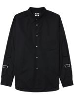 Black Comme Des Garçons chemise en coton à détail de boucle - Noir