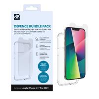 ZAGG iFrogz Defence Glass Screen Protector Compatibel voor iPhone 13 Pro, Bonus Clear Case, Duurzaam, Slank, Smudge Resistent, Gehard Glas, Helder