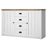 Meubella Dressoir Parello 2 - Wit - Eiken - 130 cm