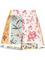 Oscar de la Renta short à fleurs patchwork - Tons neutres