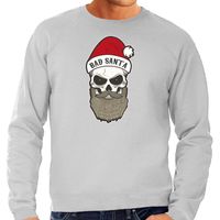 Grijze Kersttrui / Kerstkleding Bad Santa voor heren grote maten