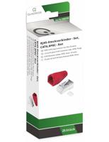 Quadrios RJ-45 Connectorset CAT 6 1906C170 connectoren, recht aantal polen 8P8C rood 25st