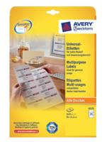 Avery-Zweckform 6121 Universele etiketten 38 x 21.2 mm Papier Wit 1950 stuk(s) Permanent hechtend Inkjet, Laser (zwart/wit), Laser (kleur), Kopiëren