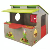 Paradiso toys Kiosk Speelhuis 139 x 118 cm Bruin/groen/rood - thumbnail