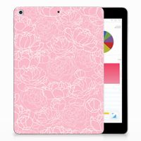 Apple iPad 9.7 2018 | 2017 Siliconen Hoesje White Flowers - thumbnail