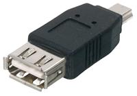 Valueline Nr. CMP-USBADAP9 Kabel Adapter Adapter voor Kabel (USB A (F), USB 5-Pin Mini (M), zwart, mannelijk/vrouwelijk)