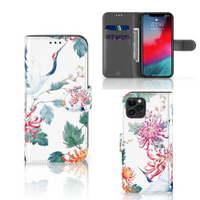 Apple iPhone 11 Pro Telefoonhoesje met Pasjes Bird Flowers