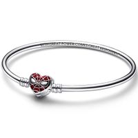 Pandora Marvel 592324C01 Armband Bangle Spider-Man Mask zilver-emaille rood 17 cm - thumbnail