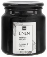 HEMA Geurkaars In Glazen Pot Ø10x11 Linen (zwart)