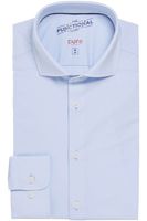 Pure Functional Slim Fit Jersey shirt lichtblauw, Effen - thumbnail